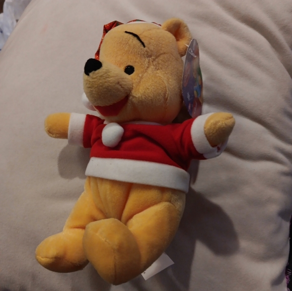 Disney Christmas Winnie The Pooh 8" Plush Figure NEW READ - Picture 2 of 7